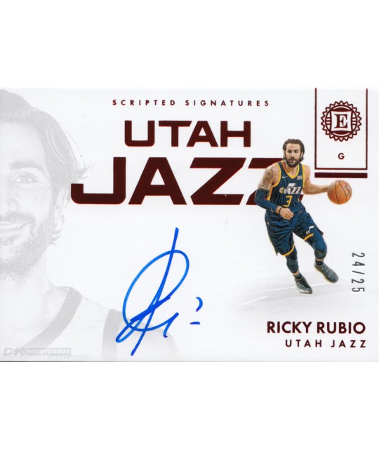 Panini Encased 2017-2018 Scripted Signatures Red Ricky Rubio (Utah Jazz)